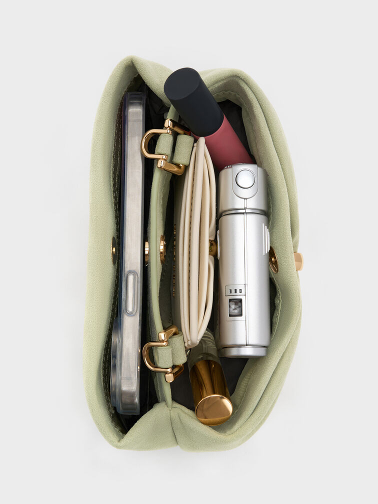 Halsey Ruched Top Handle Bag, Pale Sage, hi-res