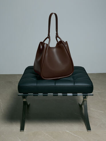 Lyla Tubular Slouchy Tote Bag, Espresso Brown, hi-res