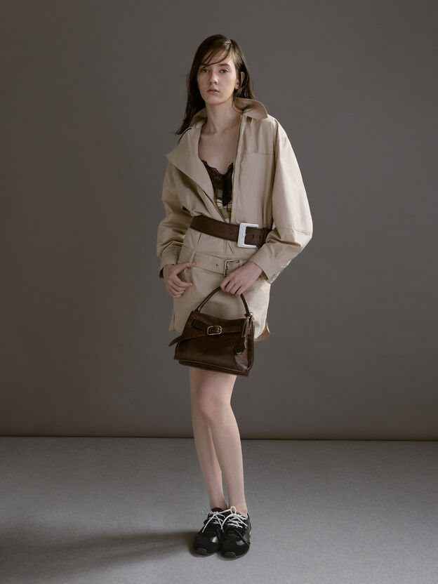Victoria Belted Top Handle Bag, Distressed Coffee, hi-res