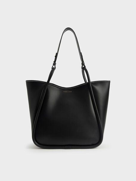 Lyla Tubular Slouchy Tote Bag, Black, hi-res