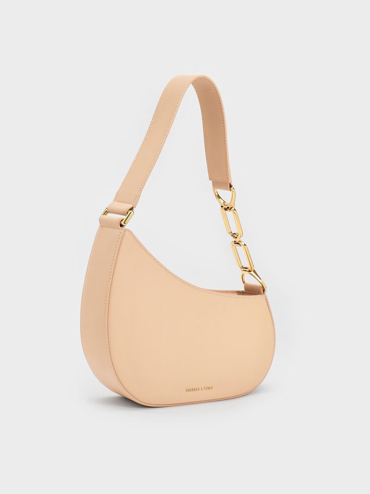 Agatha Chain-Strap Shoulder Bag, Beige, hi-res