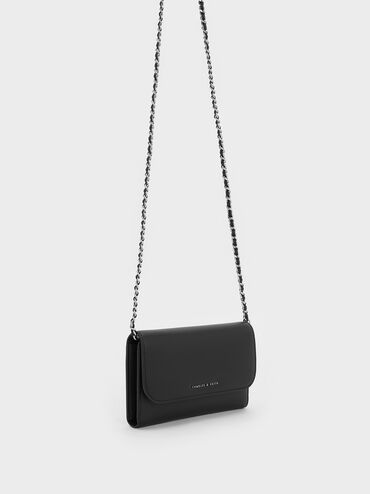 Octavia Front Flap Long Wallet, Noir, hi-res