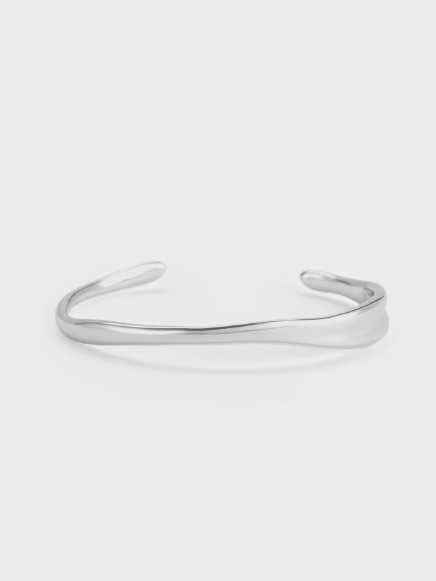 Donora Sculptural Cuff Bangle, Silver, hi-res