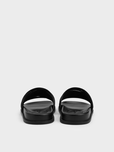 Fianna Strappy Slide Sandals, Black, hi-res