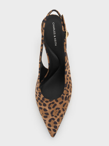 Emelia Leopard-Print Slingback Pumps, Animal Print Natural, hi-res