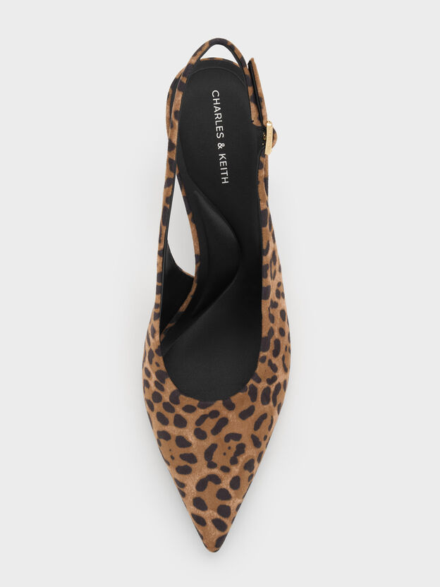Emelia Leopard-Print Slingback Pumps, Animal Print Natural, hi-res