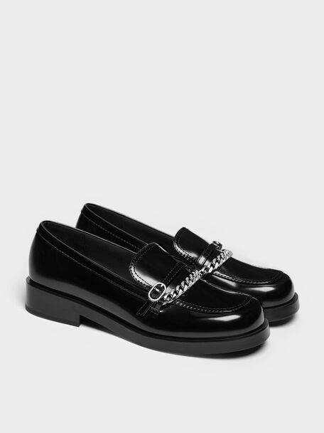 Georgie Chain Loafers, Black Box, hi-res