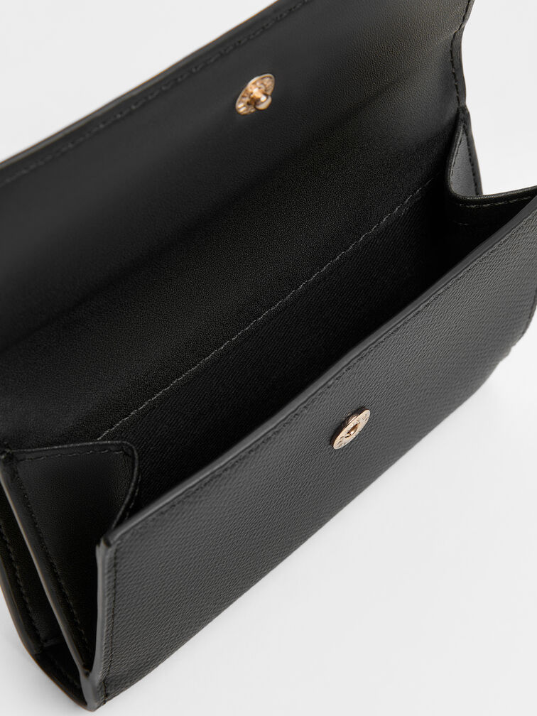 Tricha Turn-Lock Wallet, Black, hi-res