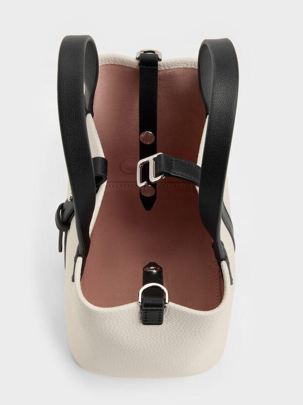 Mini Beryl Two-Tone Bucket Bag, Multi Cream, hi-res