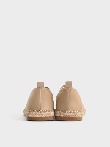 Bernadine Faux Suede Tie-Around Espadrille Flats, Sand, hi-res