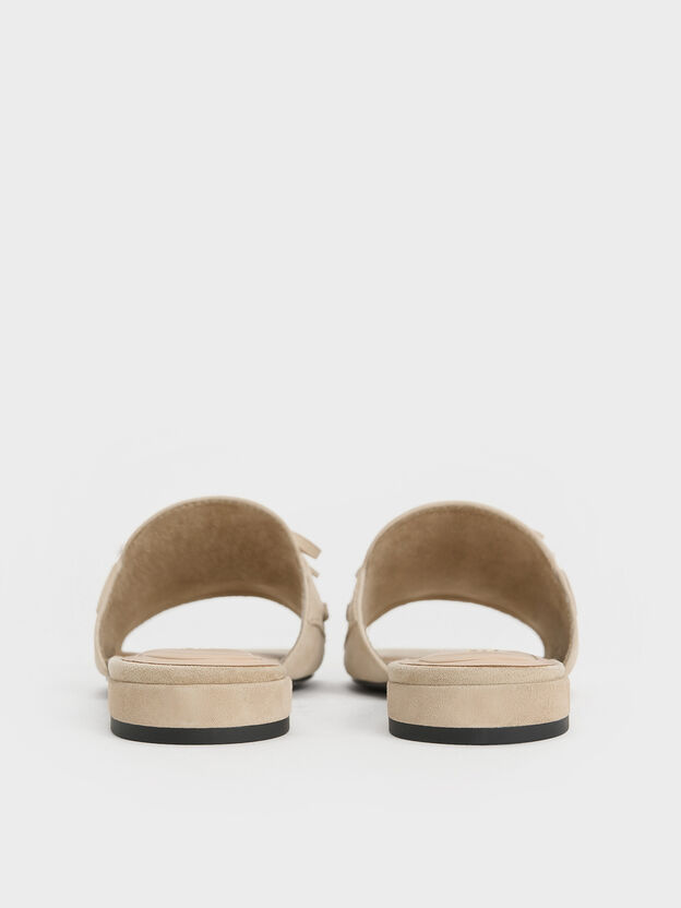 Kori Suede Lace-Up Slide Sandals, Beige, hi-res