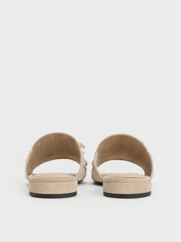 Kori Suede Lace-Up Slide Sandals, Beige, hi-res