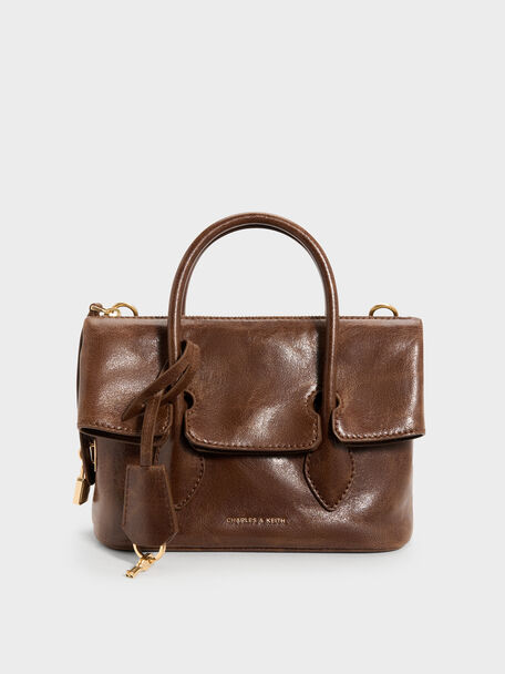 Aveline Front-Flap Crossbody Bag, Pecan Brown, hi-res
