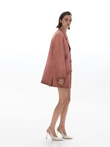 Helena Pearl-Buckle Pointed-Toe Slingback Pumps, Chalk, hi-res