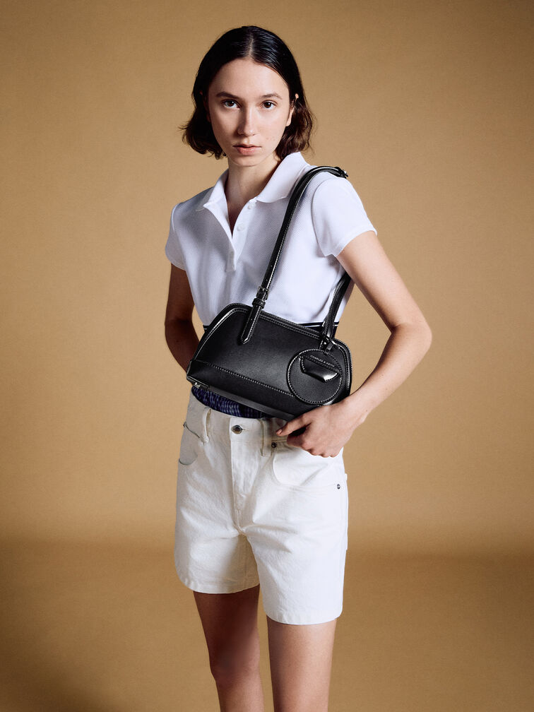 Enola Elongated-Handle Bag, Noir, hi-res