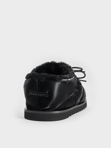 Egan Nylon Puffy Mules, Black Textured, hi-res