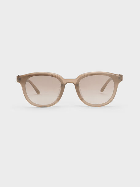 Roux Crystal Square Sunglasses, Sand, hi-res