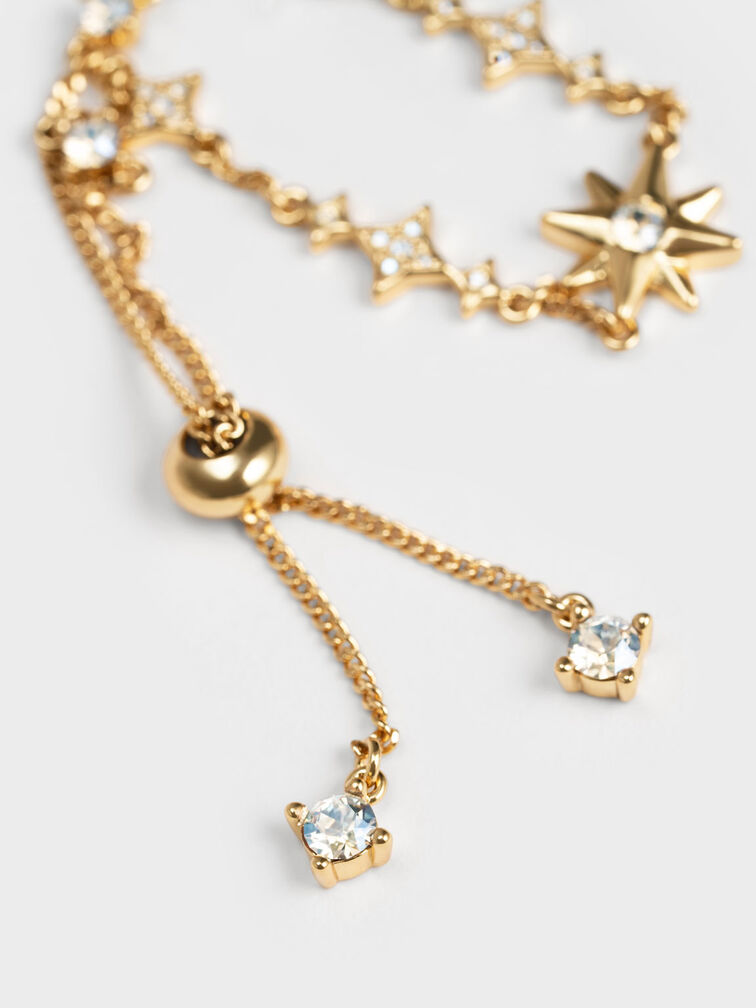 Crystal-Star Bracelet, Gold, hi-res