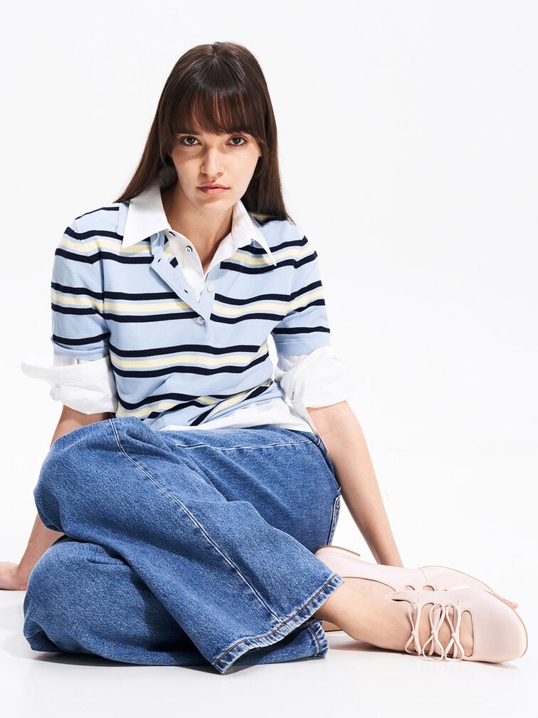 Dorri Triple-Bow Ballet Flats, Pink Dorri Triple-Bow Ballet Flats, Pink, hi-res