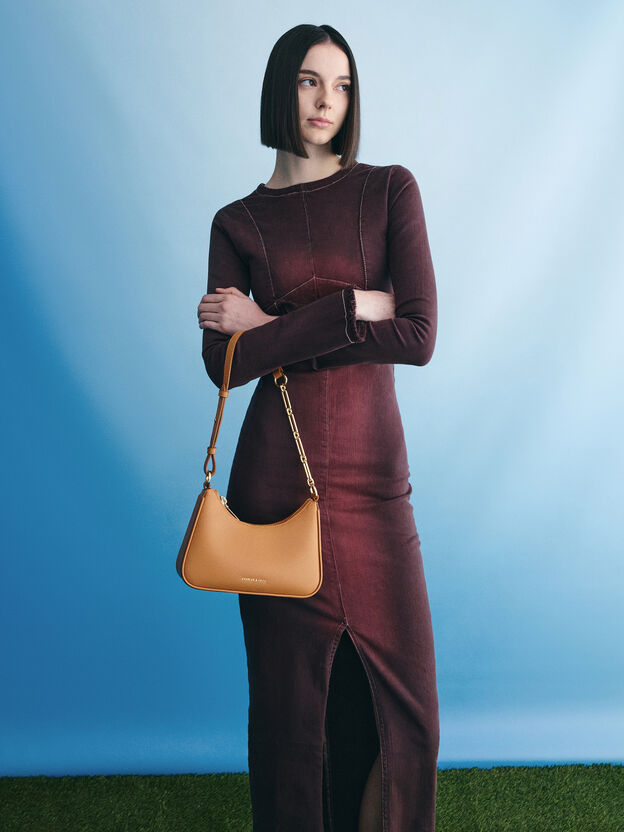 Lane Chain-Strap Shoulder Bag, Russet Brown, hi-res