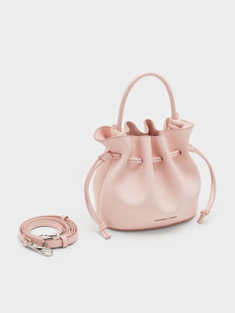 Sammie Drawstring Bucket Bag, Soft Pink, hi-res