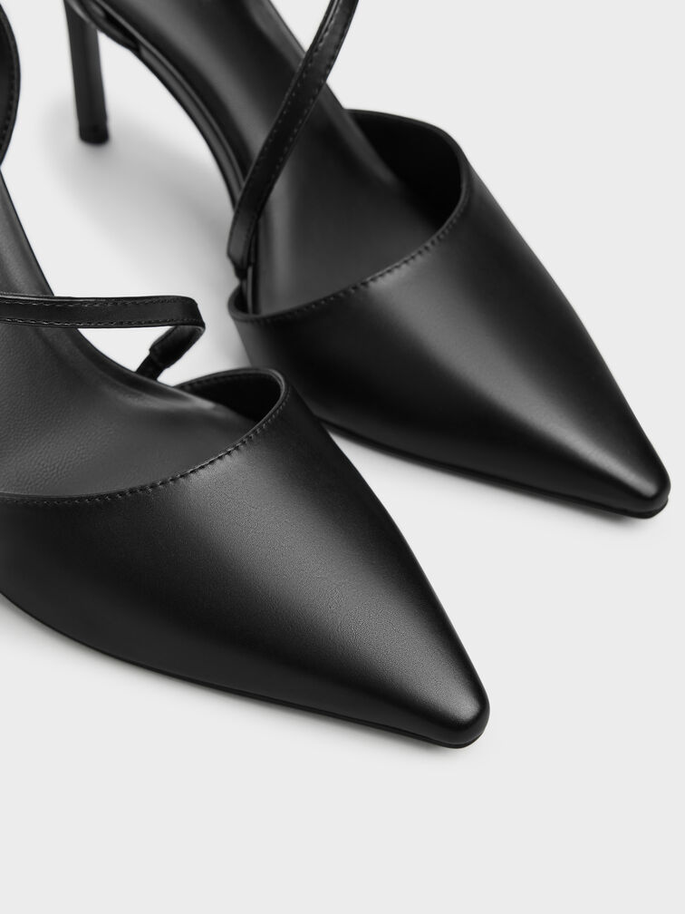 Cordelia Pointed Slingback Pumps, Black, hi-res