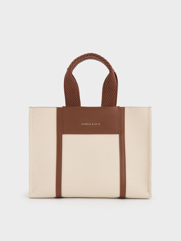 Mini Shalia Canvas Tote Bag, Beige Canvas, hi-res
