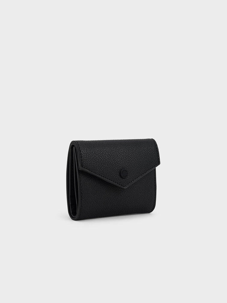 Marlowe Short Envelope Wallet, Black, hi-res