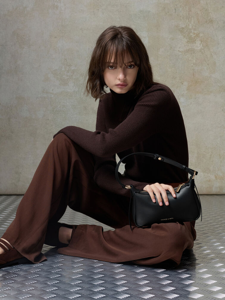 Mini Calla Shoulder Bag, Black, hi-res