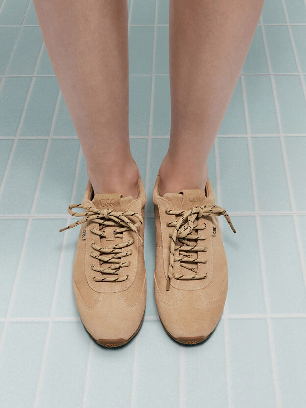 Jace Suede Sneakers, Beige, hi-res