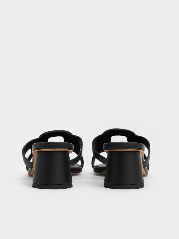 Easley Cut-Out Heeled Sandals, Black, hi-res