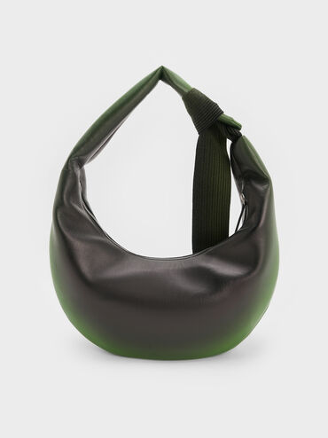 Toni Gradient Knotted Crescent Hobo Bag, Green, hi-res