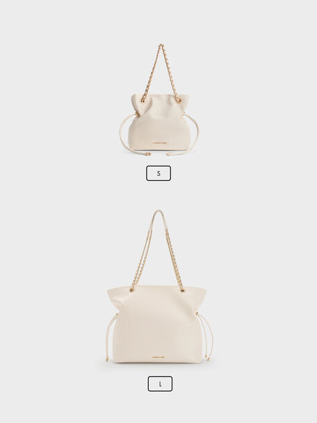 Arya Braided-Chain Crossbody Bag, Cream, hi-res