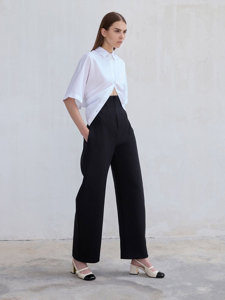 Aeryn Tweed Pearl-Embellished Slingback Pumps, Cream, hi-res