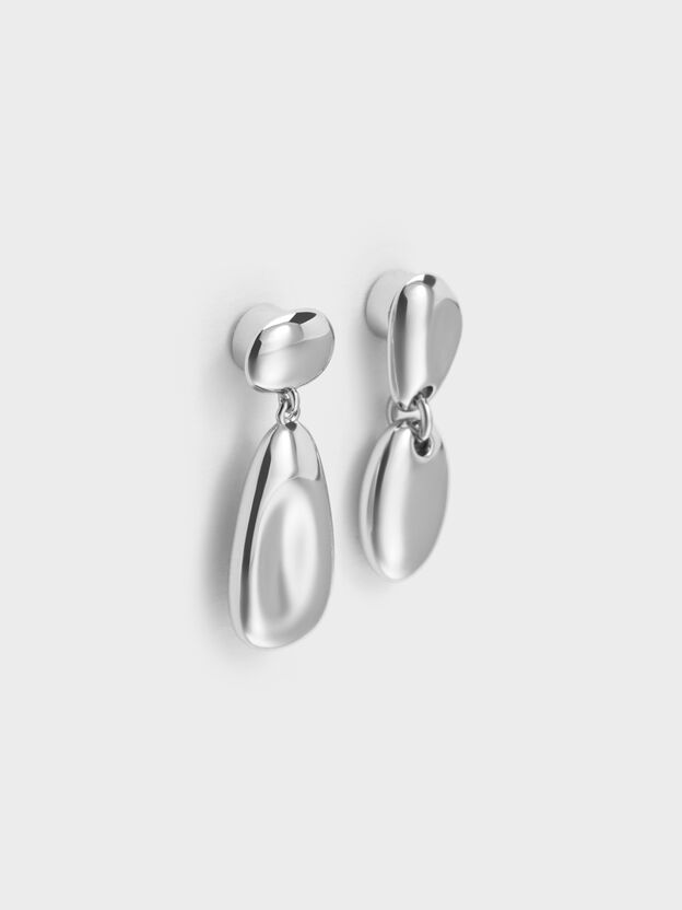 Donora Sculptural Drop Earrings, Silver, hi-res