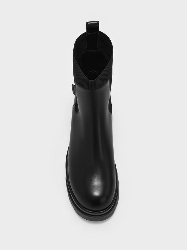 Barron Platform Ankle Boots, Black, hi-res