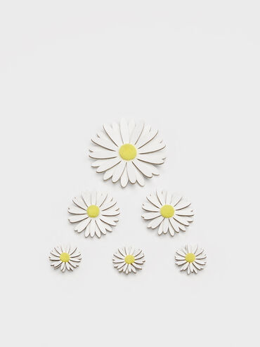 Polly Floral Appliques Set, White, hi-res