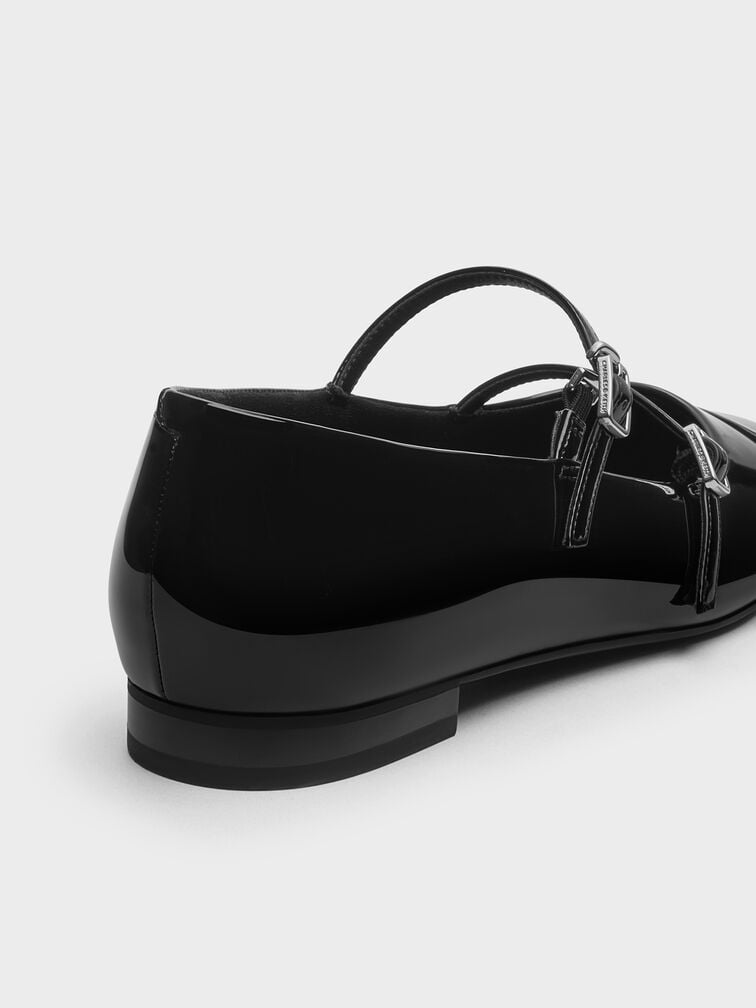 Patent Double-Strap Mary Janes, Black Patent, hi-res