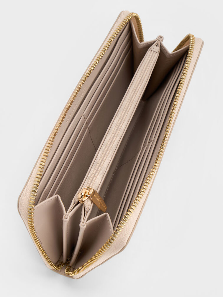 Dulcie Zip-Around Long Wallet, Oat, hi-res