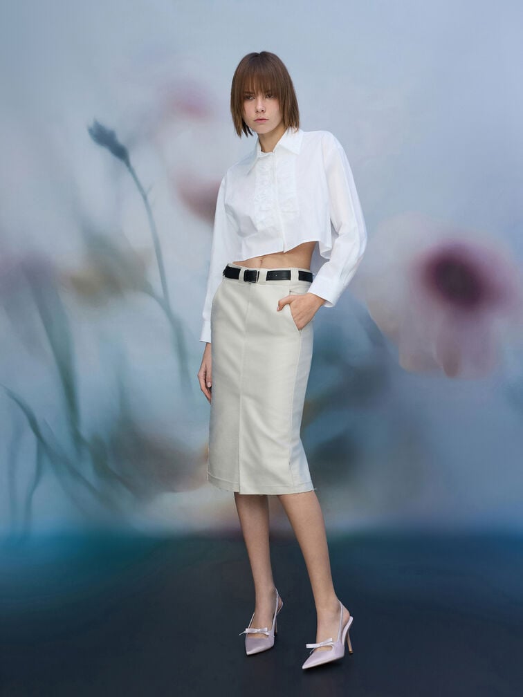 Venetia Satin Bow Pointed Slingback Pumps, Lilac, hi-res