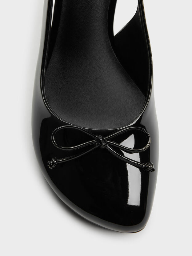 Imani Patent Asymmetric Slingback Pumps, Black Patent, hi-res