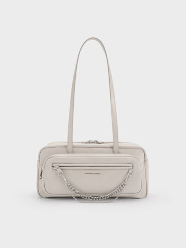 Atwood Chain Elongated Shoulder Bag, Shell Grey, hi-res