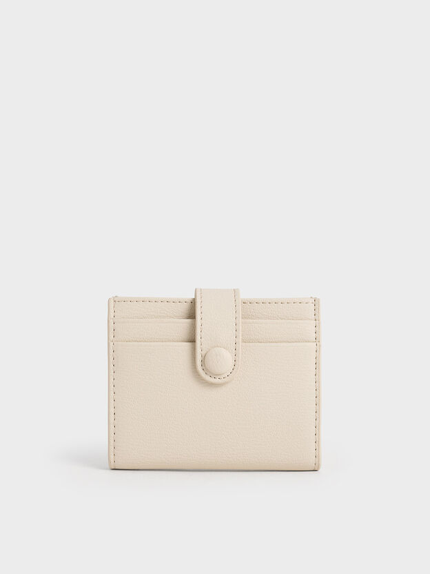 Bliss Snap Button Card Holder, Beige, hi-res