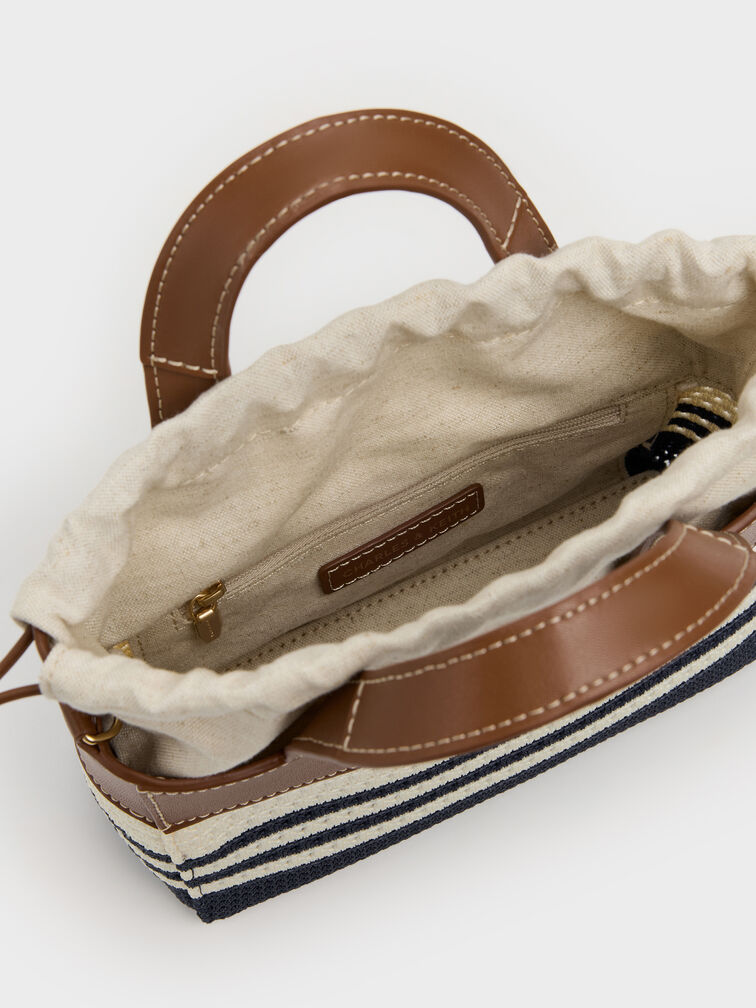 Girls' Ida Striped Knitted Mini Bag, Multi, hi-res
