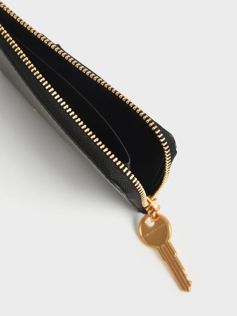 Lane Key Zip-Around Wallet, Black, hi-res