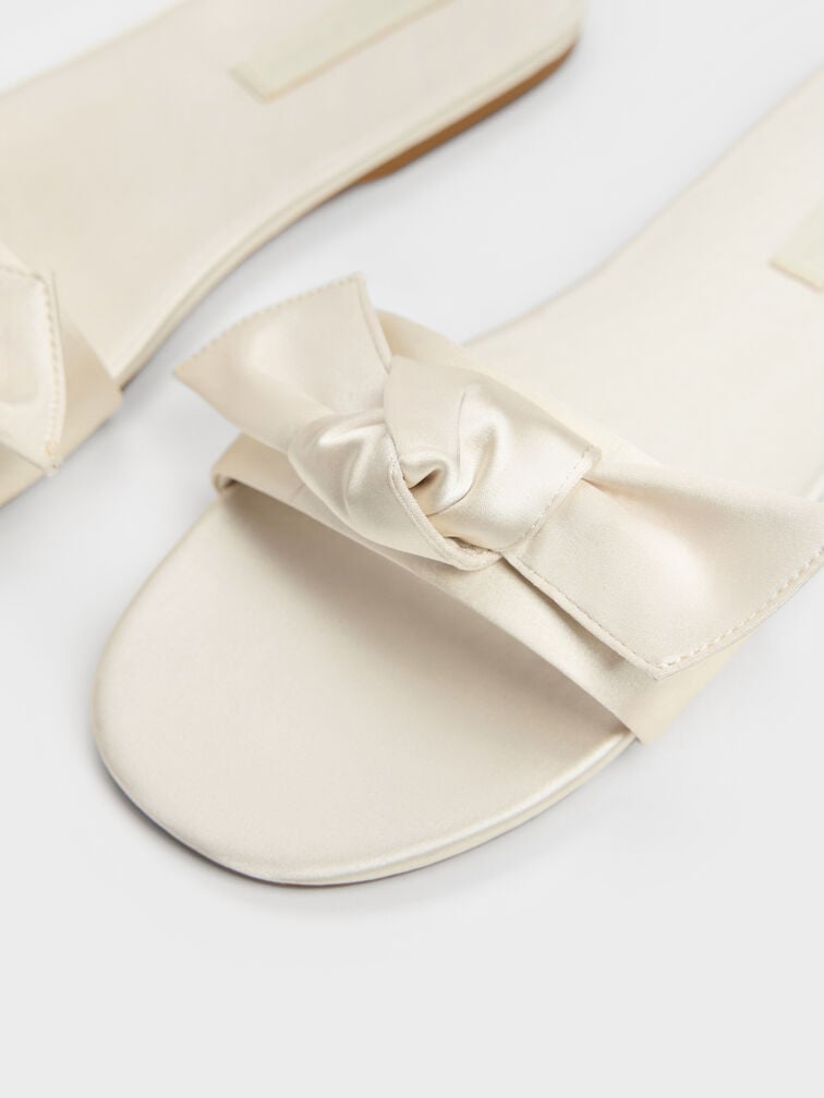 Anika Knot-Bow Slides, Chalk, hi-res