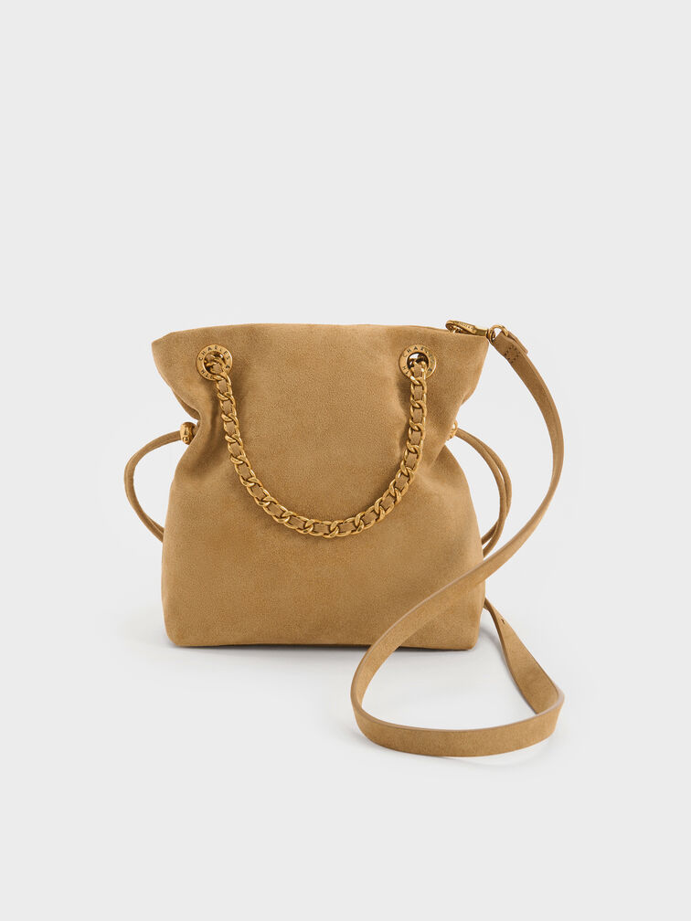 Arya Recycled Suede Braided-Strap Double-Handle Crossbody Bag, Sahara Sand, hi-res
