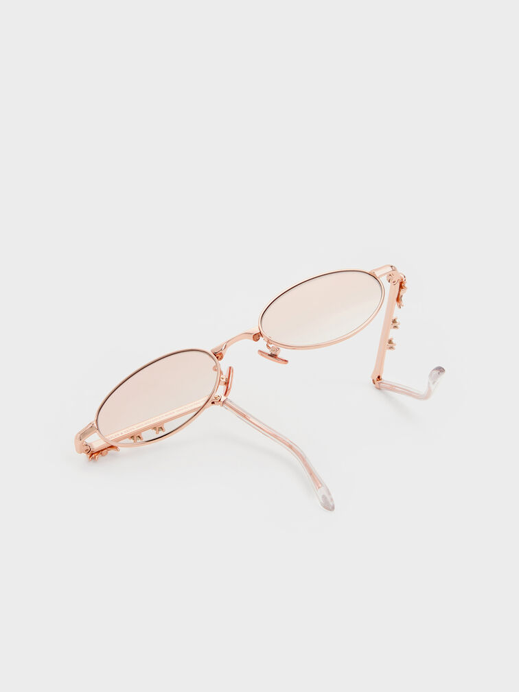 Paige Bow Crystal Sunglasses, Rose Gold, hi-res