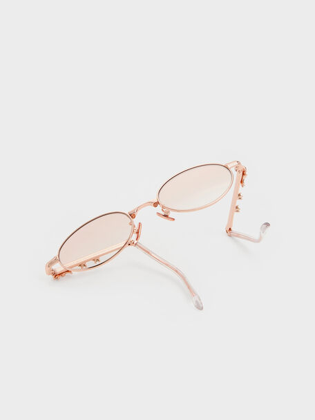 Paige Bow Crystal Sunglasses, Rose Gold, hi-res