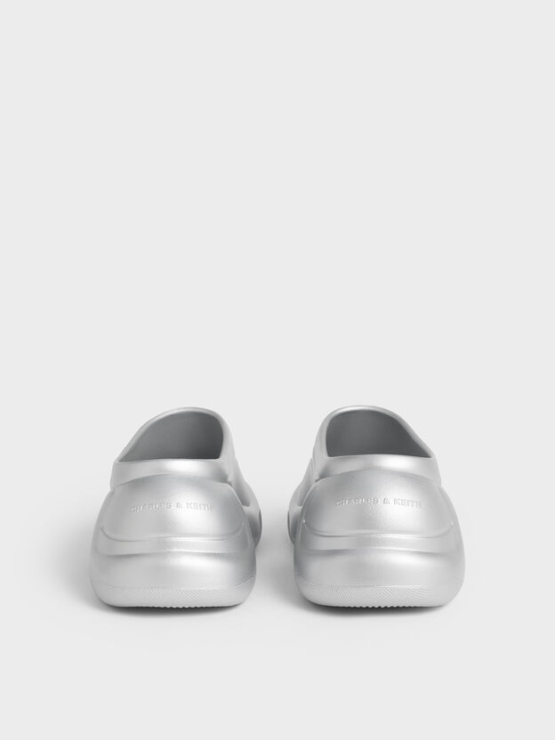 Eva Sculptural Platform Sandals, Silver, hi-res
